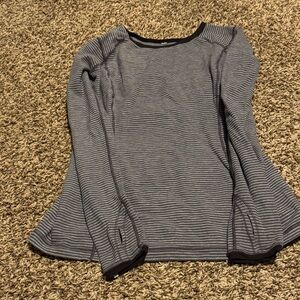 lululemon Striped Black and Gray Women's Top